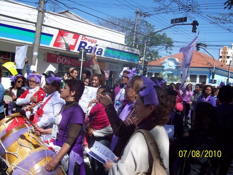 Ato contra violência a mulher em Guarulhos/SP