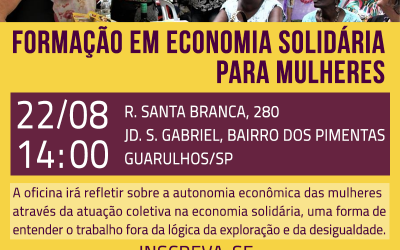 Guarulhos terá tarde de oficina sobre economia solidária para mulheres